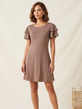 NWT | Dokotoo Mocha Brown Ruffle Sleeve Dress | Size XL